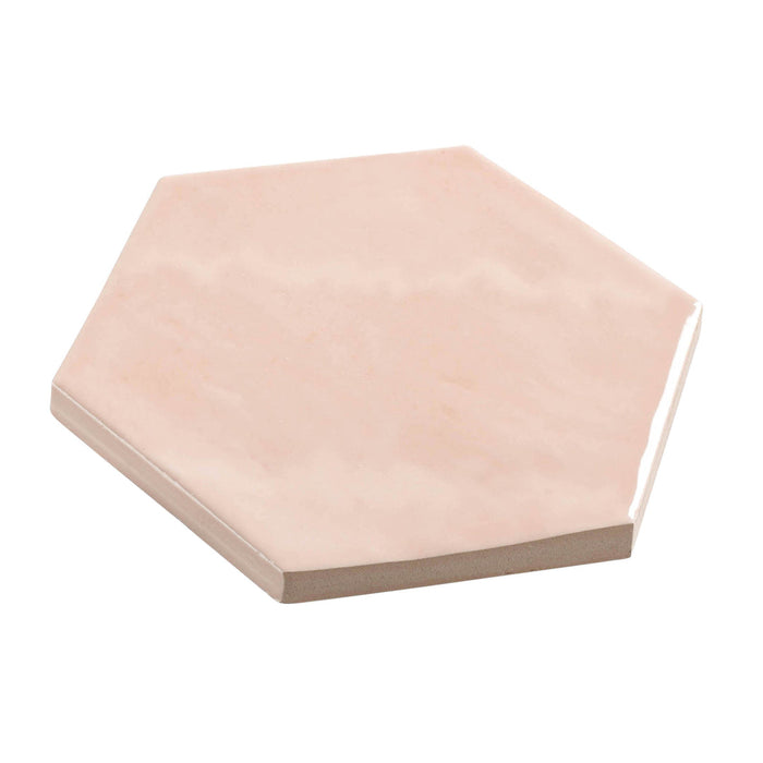 Bellagio - Martha's Manor Collection - 4" x 5" Ceramic Hex Tile - Provence Rose
