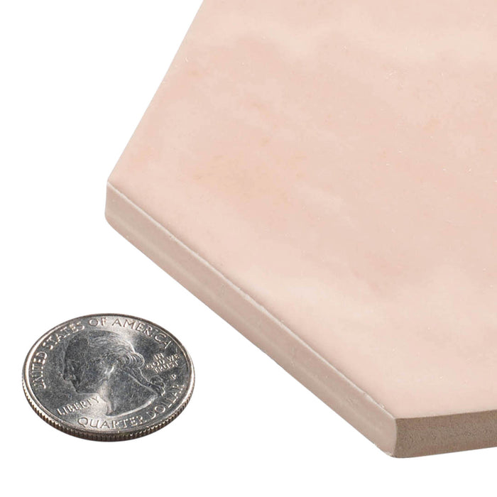 Bellagio - Martha's Manor Collection - 4" x 5" Ceramic Hex Tile - Provence Rose