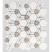 MM Tile and Stone - Thassos & Grey Hexagon Illusion Marble Waterjet Mosaic