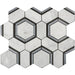 MM Tile and Stone - Carrara, Bardiglio & Basalt Hexagon Combo Marble Polished Waterjet Mosaic