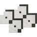 MM Tile and Stone - Thassos & Black Square Zip Marble Polished Waterjet Mosaic