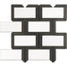 MM Tile and Stone - Thassos & Black Subway Brick Combo Marble Polished Waterjet Mosaic