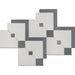 MM Tile and Stone - Thassos & Blue Square Zip Marble Polished Waterjet Mosaic