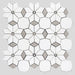 MM Tile and Stone - Thassos & Grey Diamond Flower Marble Polished Waterjet Mosaic