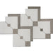 MM Tile and Stone - Thassos & Grey Square Zip Marble Polished Waterjet Mosaic