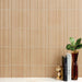 Marazzi - Crafthouse 8 in. x 8 in. Fluted Matte Porcelain Tile - Rattan wall installation
