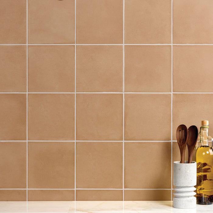 Marazzi - Crafthouse 8 in. x 8 in. Matte Porcelain Tile - Suede wall installation