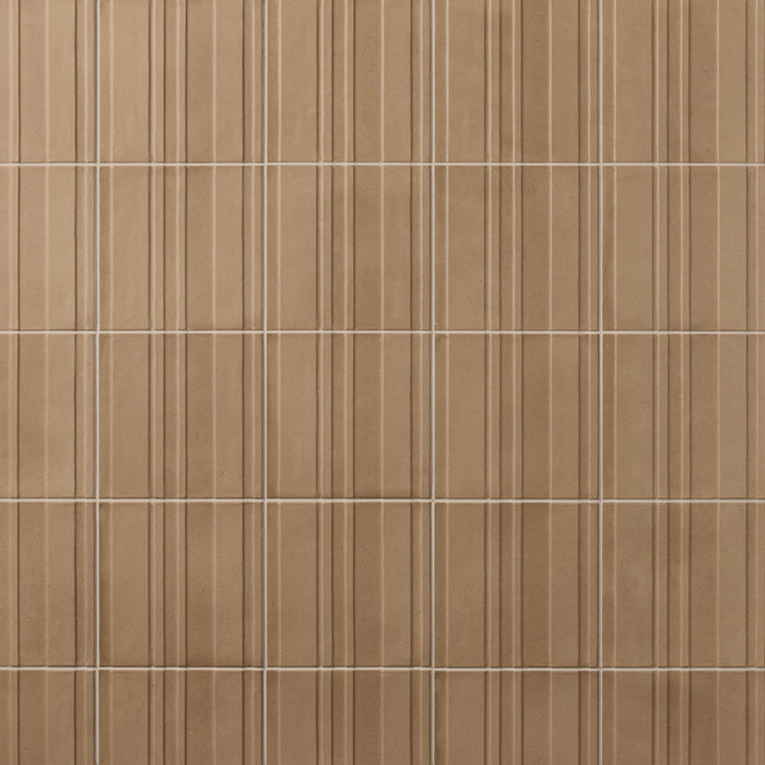 Marazzi - Crafthouse 8 in. x 8 in. Fluted Matte Porcelain Tile - Jute