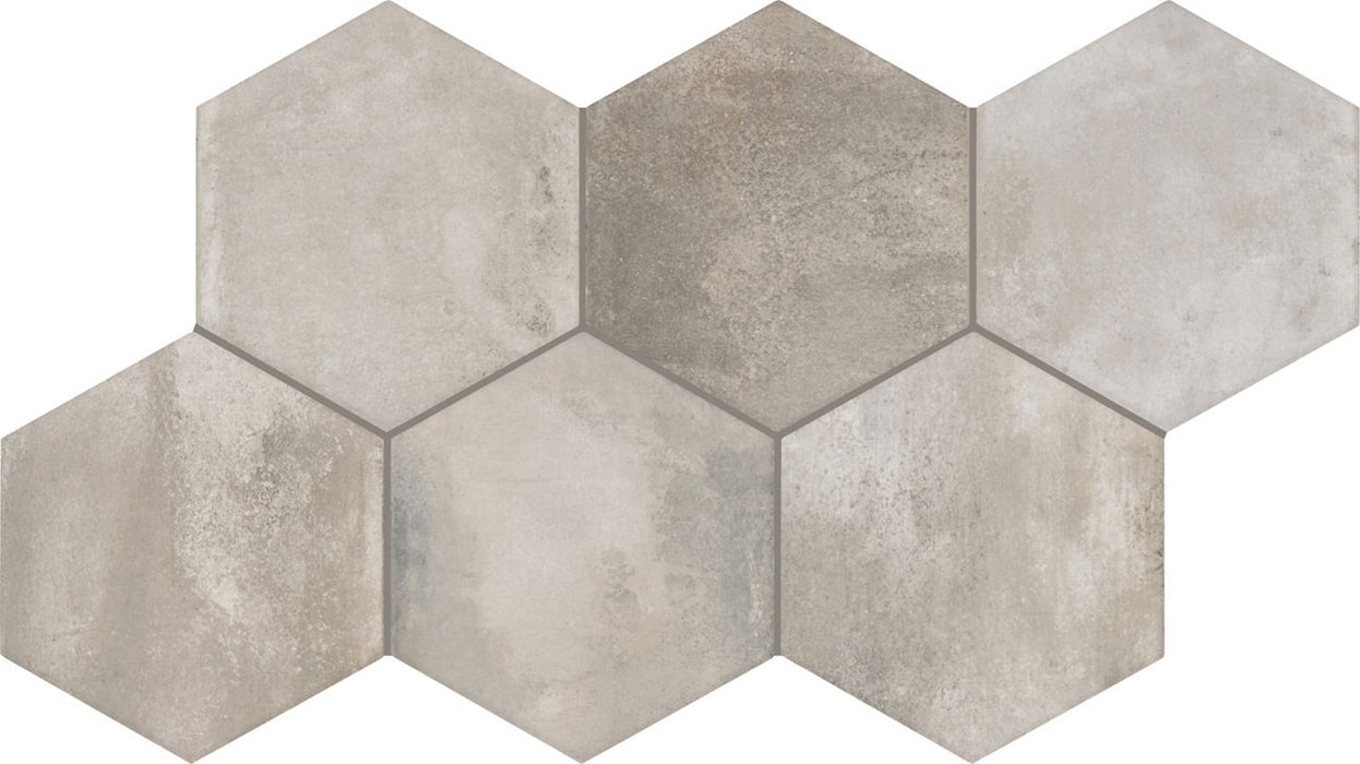 Marazzi - Cotto Revival 8 in. x 9 in. Matte Porcelain Hex Tile - Ash