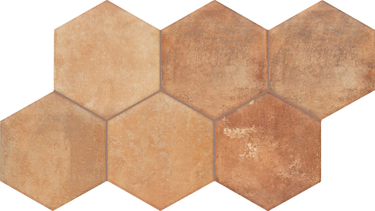 Marazzi - Cotto Revival 8 in. x 9 in. Matte Porcelain Hex Tile - Rust