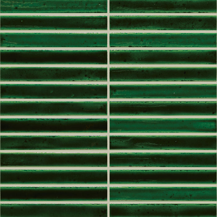 Marazzi - Cotto Revival 1 in. x 6 in. Glossy Porcelain Mosaic - Clover Crackle