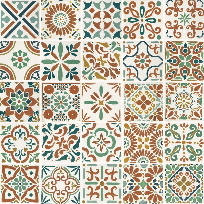 Marazzi - Cotto Revival 4 in. x 4 in. Matte Deco Porcelain Tile - Valencia