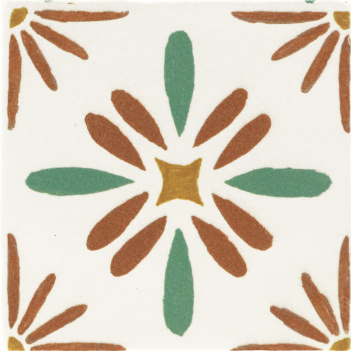 Marazzi - Cotto Revival 4 in. x 4 in. Matte Deco Porcelain Tile - Valencia