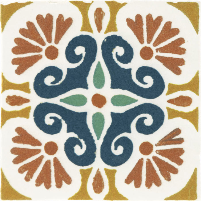 Marazzi - Cotto Revival 4 in. x 4 in. Matte Deco Porcelain Tile - Valencia