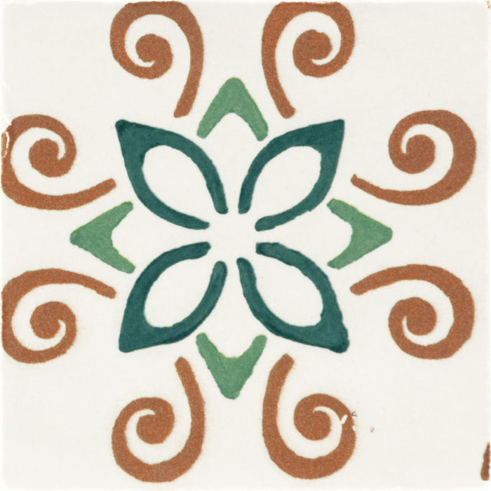 Marazzi - Cotto Revival 4 in. x 4 in. Matte Deco Porcelain Tile - Valencia
