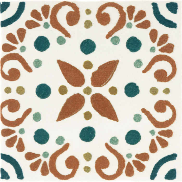 Marazzi - Cotto Revival 4 in. x 4 in. Matte Deco Porcelain Tile - Valencia