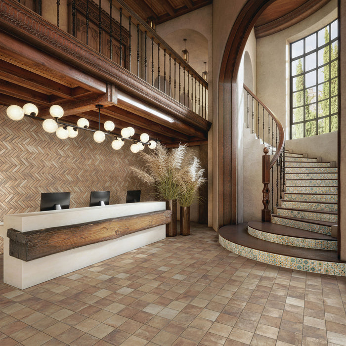 Marazzi - Cotto Revival 2 in. x 9 in. Matte Porcelain Tile - Alpaca floor installation