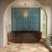 Marazzi - Cotto Revival 1 in. x 6 in. Glossy Porcelain Mosaic - Bay Crackle wall installation