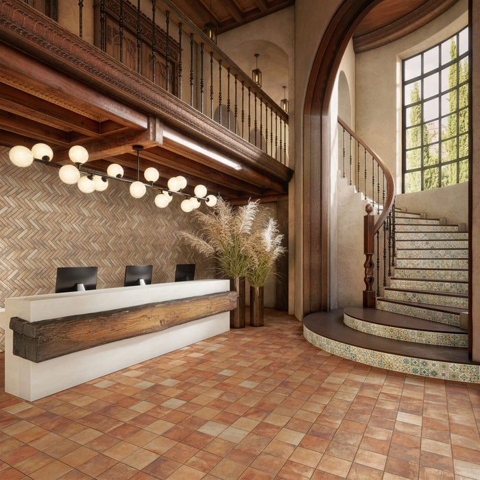 Marazzi - Cotto Revival 2 in. x 9 in. Matte Porcelain Tile - Rust wall installation