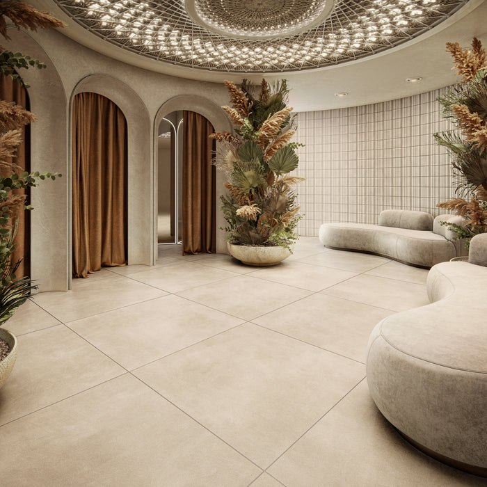 Marazzi - Crafthouse 48 in. x 48 in. Matte Porcelain Tile - Pomice Installed