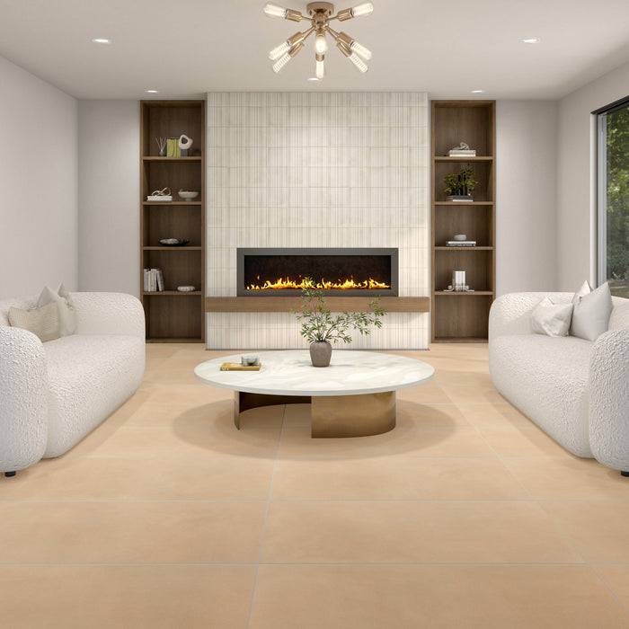 Marazzi - Crafthouse 24 in. x 48 in. Matte Porcelain Tile - Rattan Room Scene