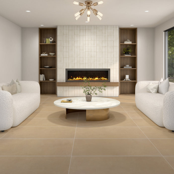 Marazzi - Crafthouse 24 in. x 48 in. Matte Porcelain Tile - Jute Room Scene