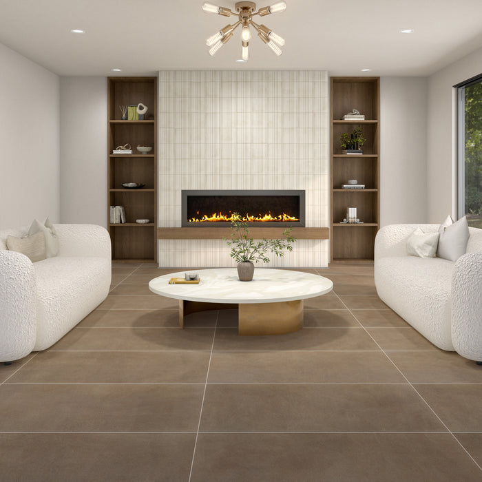 Marazzi - Crafthouse 24 in. x 48 in. Matte Porcelain Tile - Argilla Room Scene