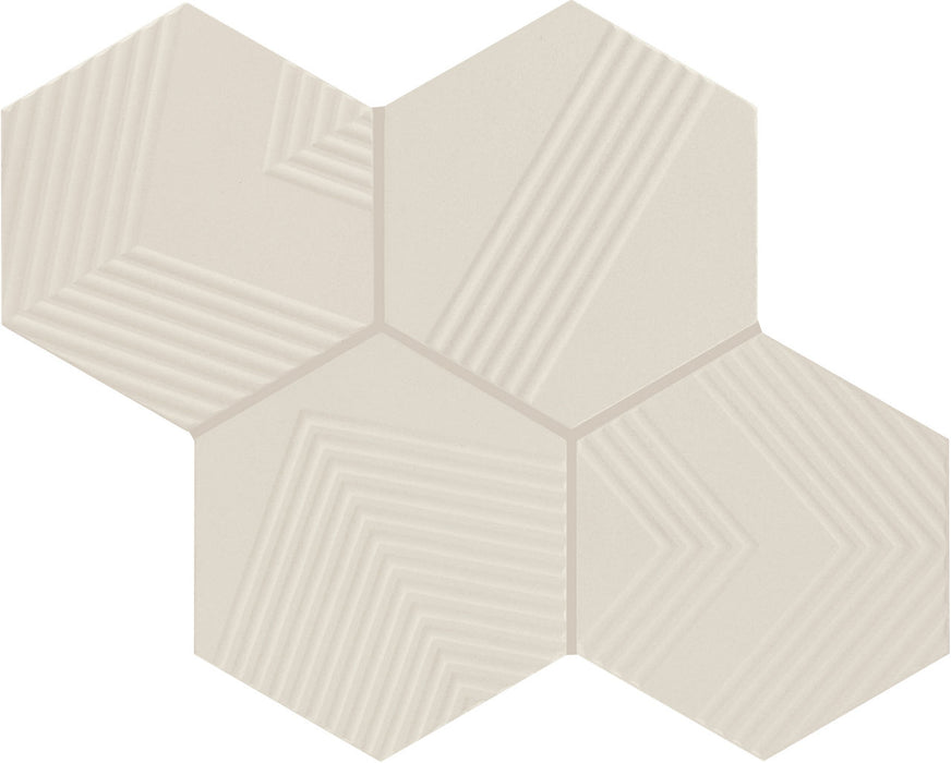 Marazzi - Rhyme And Reason 4 in. x 5 in. Hexagon Wall Tile - Canvas RR17 Variation