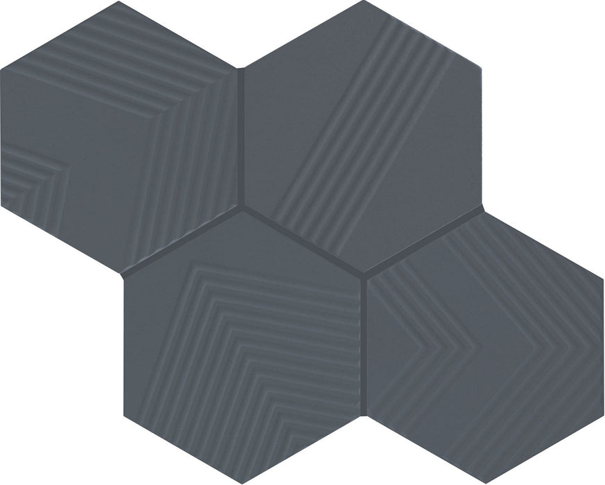 Marazzi - Rhyme And Reason 4 in. x 5 in. Hexagon Wall Tile - Indigo RR18 Variation