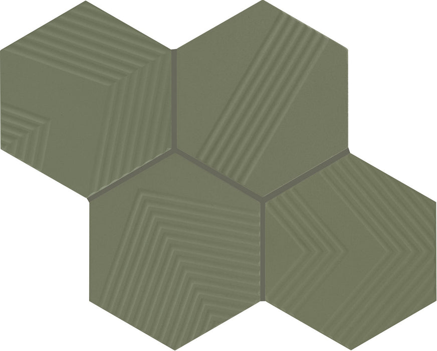 Marazzi - Rhyme And Reason 4 in. x 5 in. Hexagon Wall Tile - Artichoke RR19 Variation