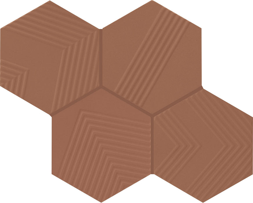Marazzi - Rhyme And Reason 4 in. x 5 in. Hexagon Wall Tile - Warm Terracotta RR20 Variation