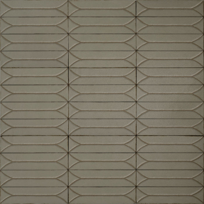 Marazzi - Terramater 3.5 in. x 15 in. Glossy Porcelain Tile - Wave Crest Moss