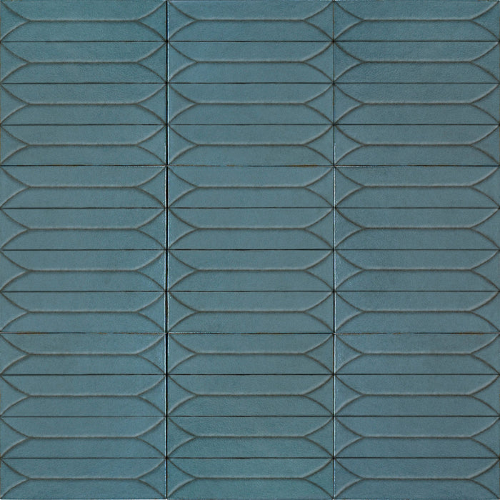 Marazzi - Terramater 3.5 in. x 15 in. Glossy Porcelain Tile - Wave Crest Laguna