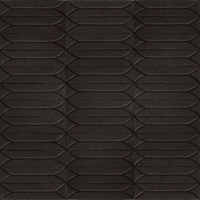 Marazzi - Terramater 3.5 in. x 15 in. Glossy Porcelain Tile - Wave Crest Carbone