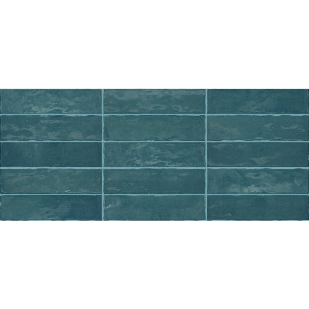 Marazzi - Zellige Neo 3 in. x 12 in. Glazed Ceramic Wall Tile - Petrolio Variation View