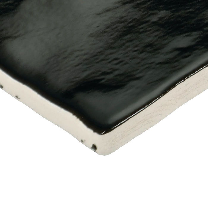 Marazzi - Zellige Neo 3 in. x 12 in. Glazed Ceramic Wall Tile - Carbone Close View