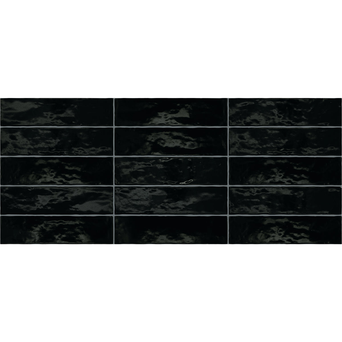 Marazzi - Zellige Neo 3 in. x 12 in. Glazed Ceramic Wall Tile - Carbone Variation View