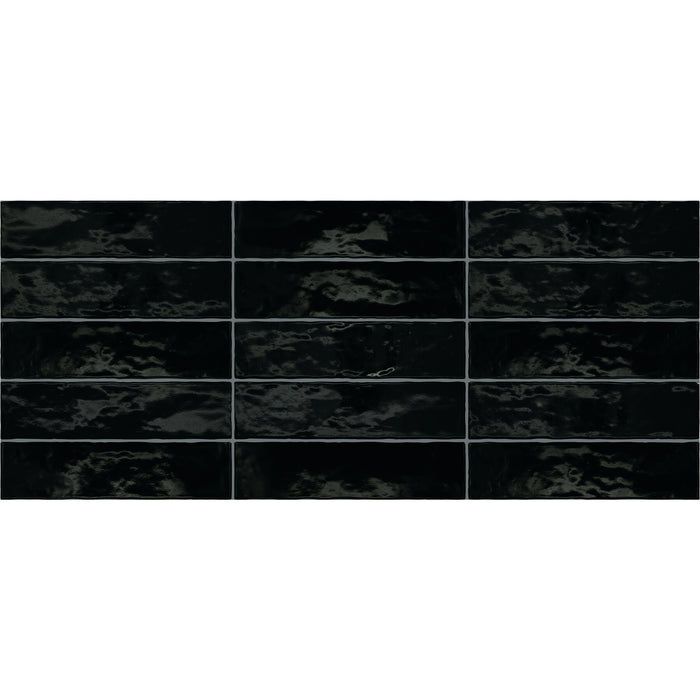 Marazzi - Zellige Neo 3 in. x 12 in. Glazed Ceramic Wall Tile - Carbone Variation View