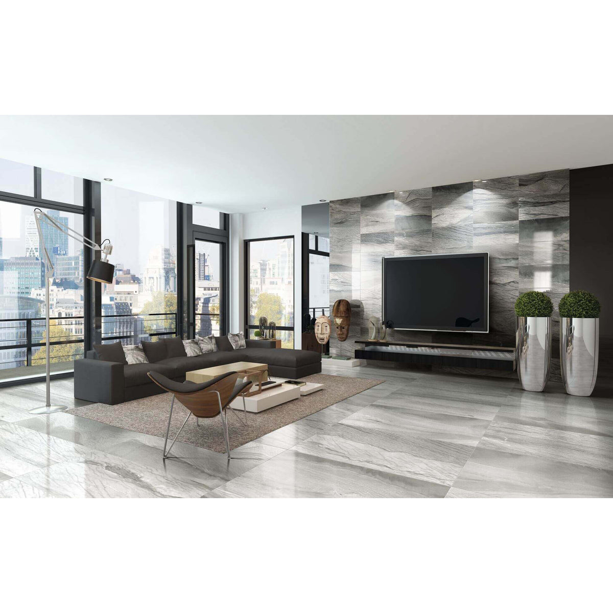 Happy Floors - Macaubas Series 12 in. x 24 in. Rectified Porcelain Tile - Oyster Natural