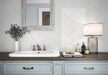 Mayolica - Madison Collection - 5 in. x 14 in. - Ceramic Tile - Blanco Installed