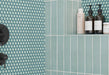 Maniscalco - Chameleon Series - 1" x 1" Porcelain Hex Mosaic - Mint Rose Shower Install