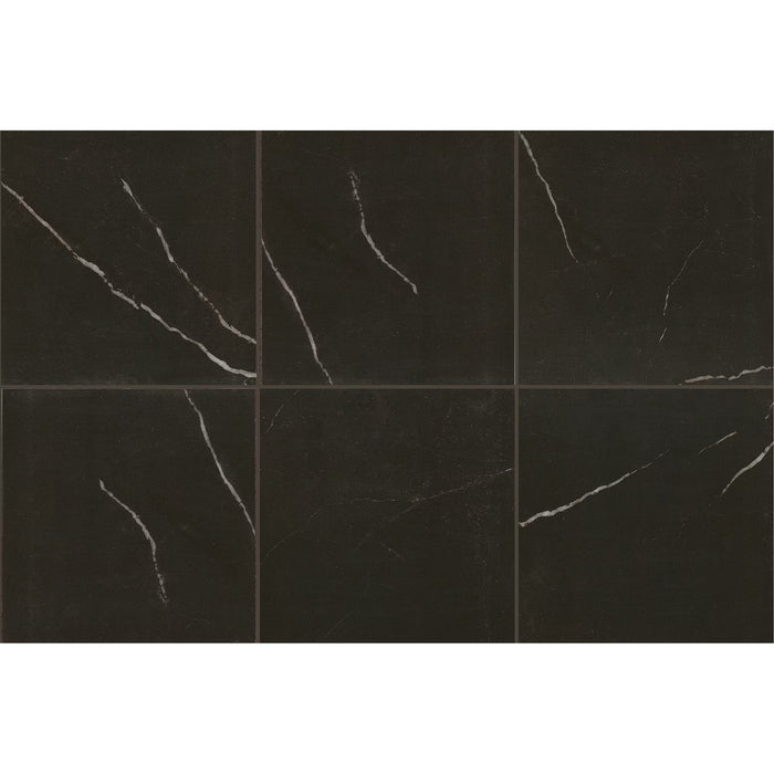 Marazzi - Classentino Marble 24 in. x 24 in. Porcelain Tile - Centurio Black Polished