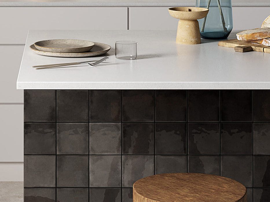 Bellagio - Martha's Manor Collection - 4" x 4" Ceramic Tile - Montigo Chimeny wall installation