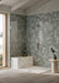Bellagio - Martha's Manor Collection - 4" x 5" Ceramic Hex Tile - Subtle Slate wall installation
