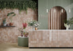Bellagio - Martha's Manor Collection - 4" x 5" Ceramic Hex Tile - Provence Rose wall installation