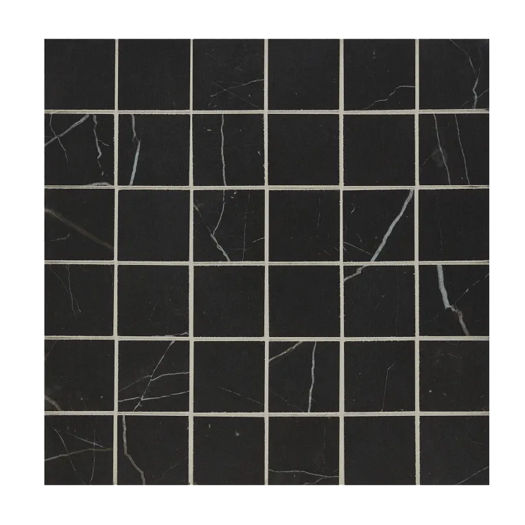 Arizona Tile - Marvel - 2&quot; x 2&quot; - Rectified Porcelain Mosaic - Black Atlantis