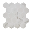 See Arizona Tile - Marvel - Small Hex Mesh - Rectified Porcelain Mosaic - Calacatta Extra Matte