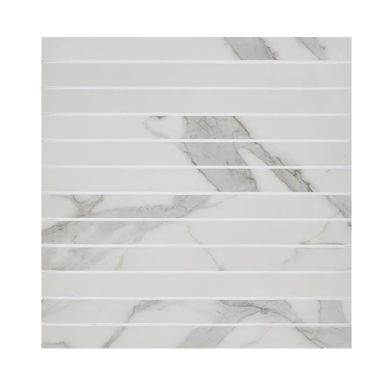 Arizona Tile - Marvel - Straight Stack Mesh - Rectified Porcelain Mosaic - Calacatta Extra Matte