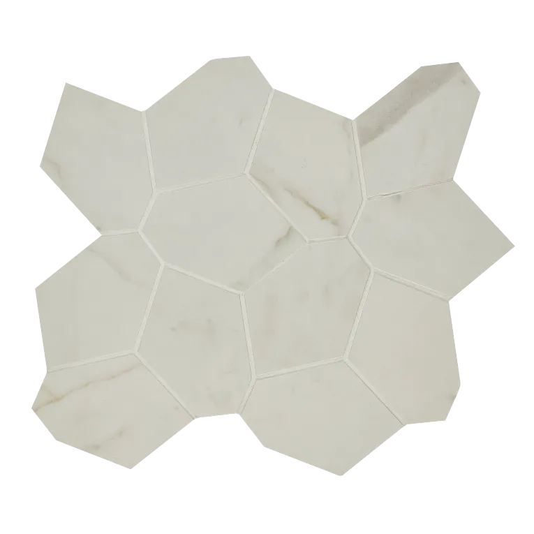 Arizona Tile - Marvel - Puzzle Mesh Matte - Rectified Porcelain Mosaic - Calacatta Prestigio