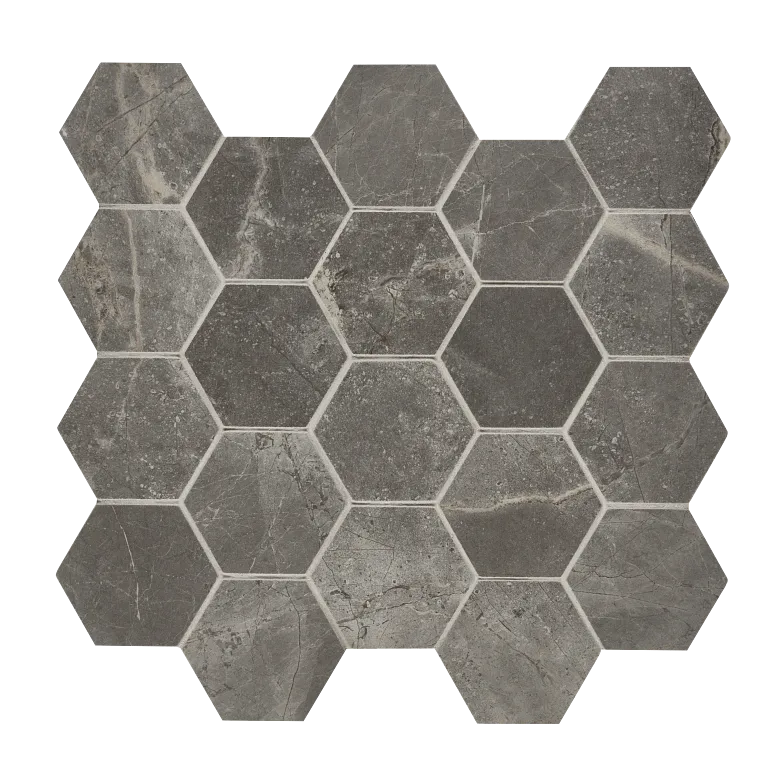 Arizona Tile - Marvel - Small Hex Mesh - Rectified Porcelain Mosaic - Fior Di Bosco Matte